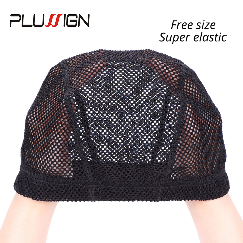 Wig Cap Stocking - Plussign 소프트 크로 셰 뜨개질 가발