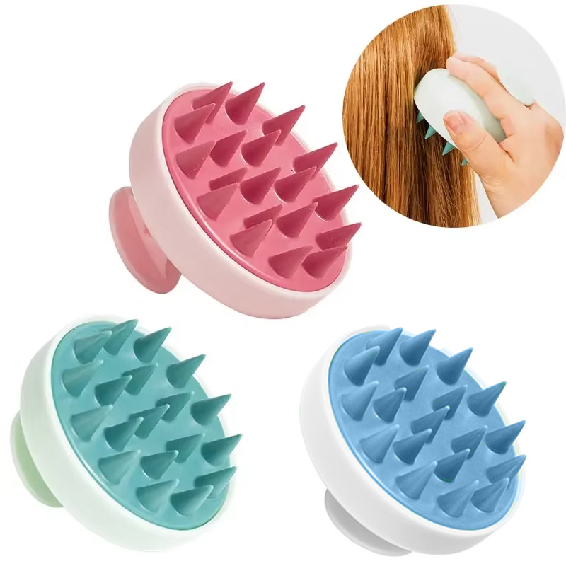 Scalp Scrub Exfoliant - 1PC 두피 마사지 브러시 부드러운 실리콘