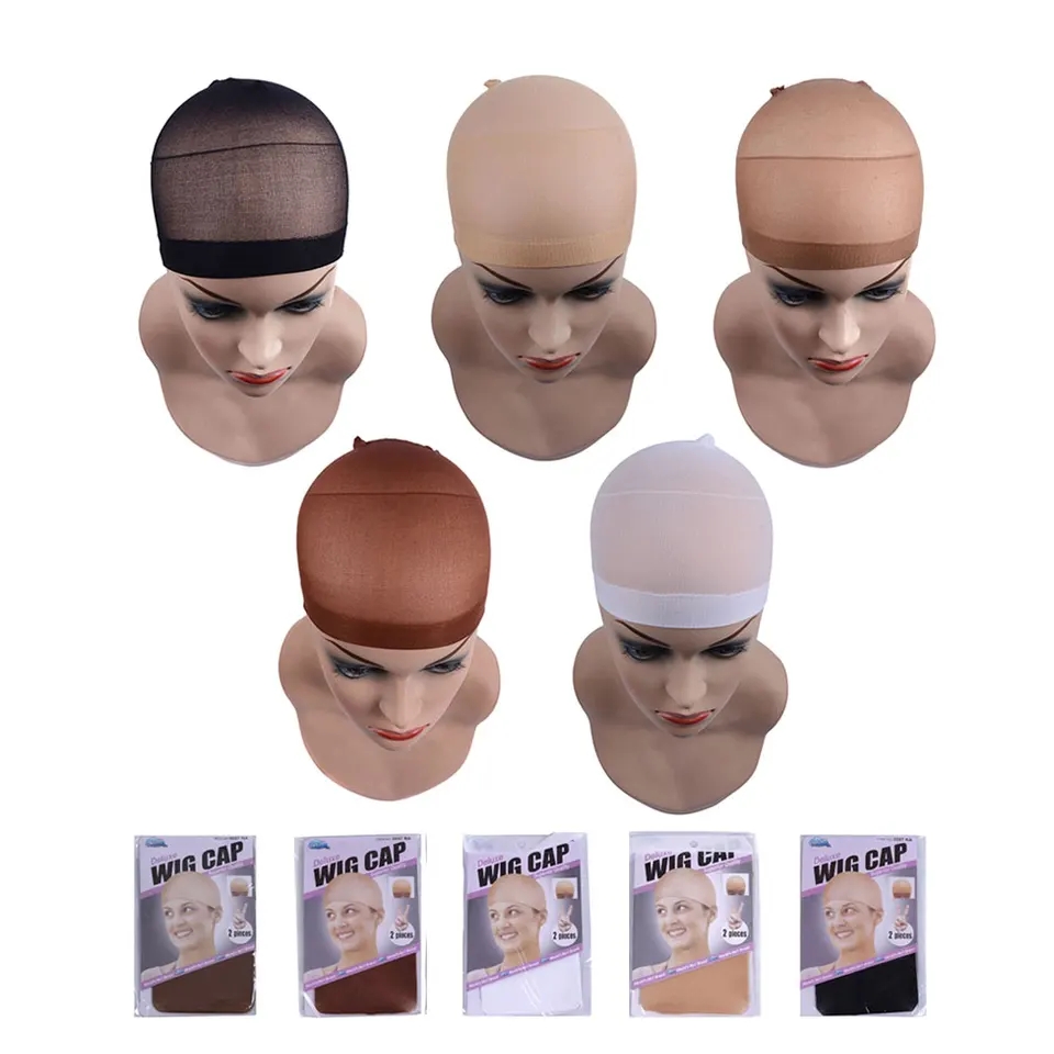 Wig Cap Stocking - 24개(12팩) 가발망 패션 신축성 헤어넷 2개/팩