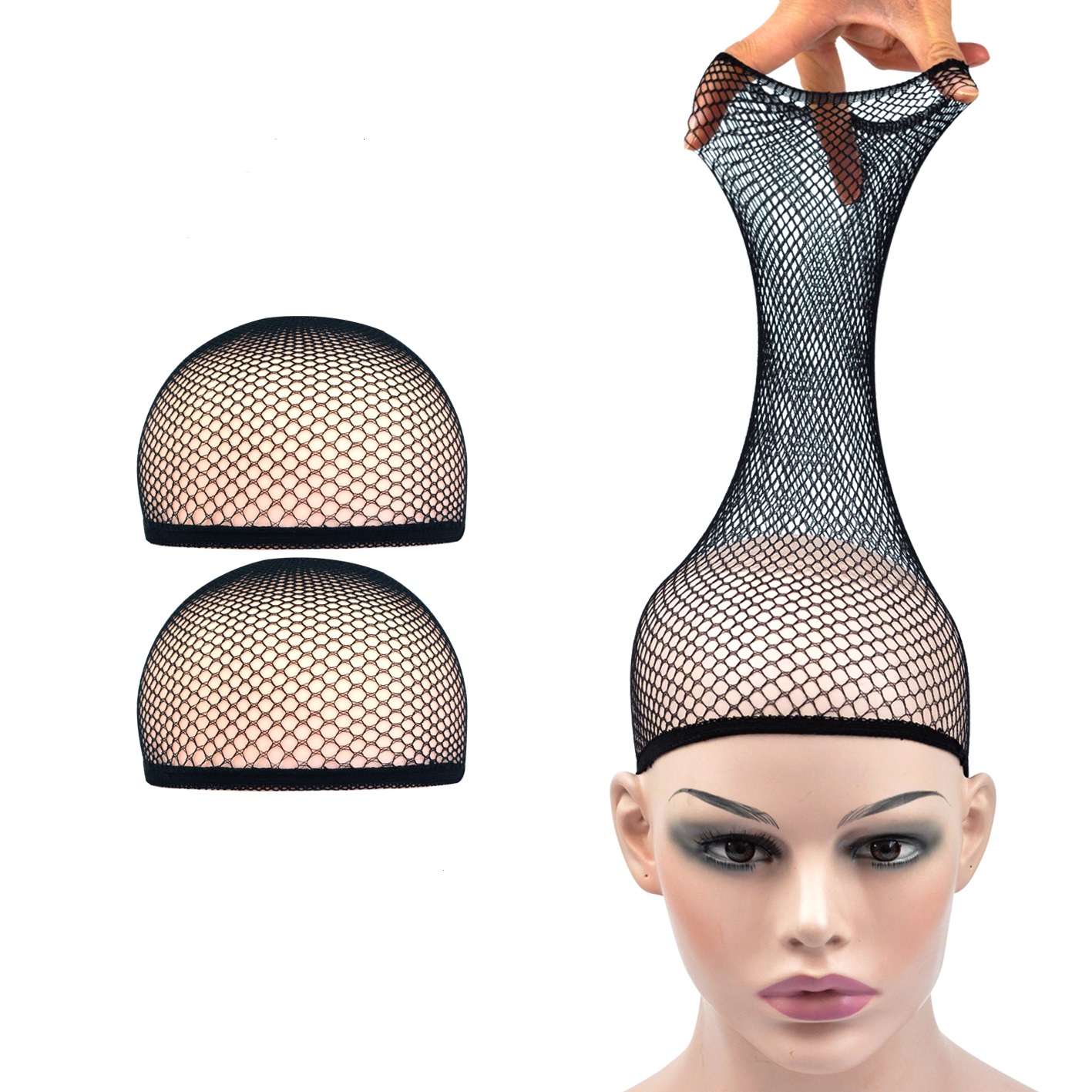 Wig Cap Stocking - 2개입 헤어넷 오픈형 가발망 메쉬 스타킹