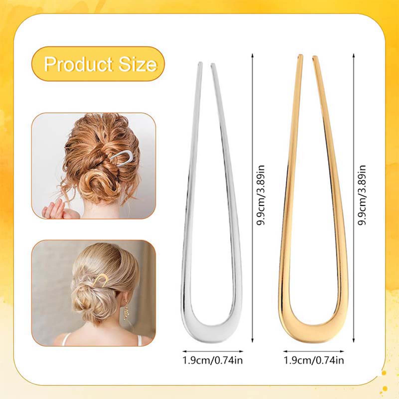 프랑스 U자형 헤어핀 빈티지 메탈 헤어 포크 여성용 두 - Hair Care Tools 리뷰 및 가격