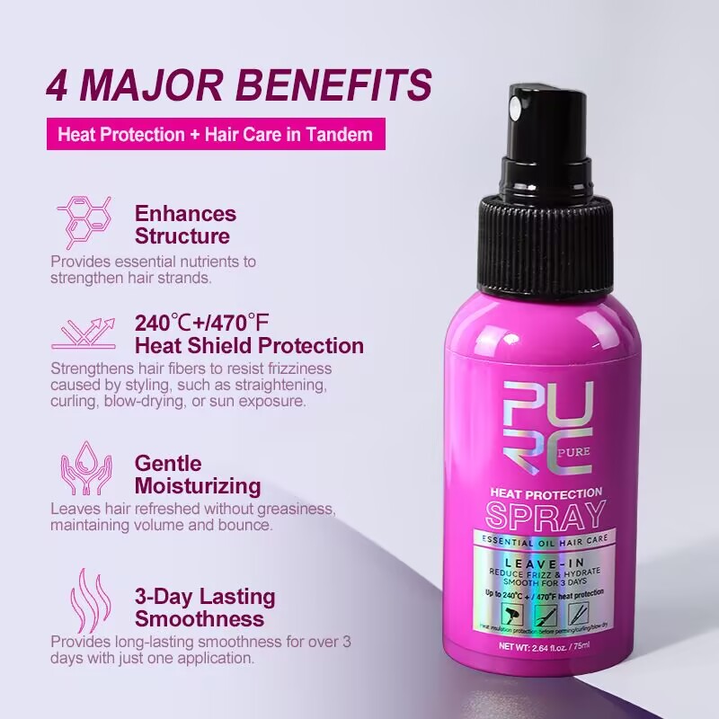 PURC 히트 프로텍턴트 스프레이 코코넛 오일 곱슬머리 - Hair Care Heat Protectant 리뷰 및 가격