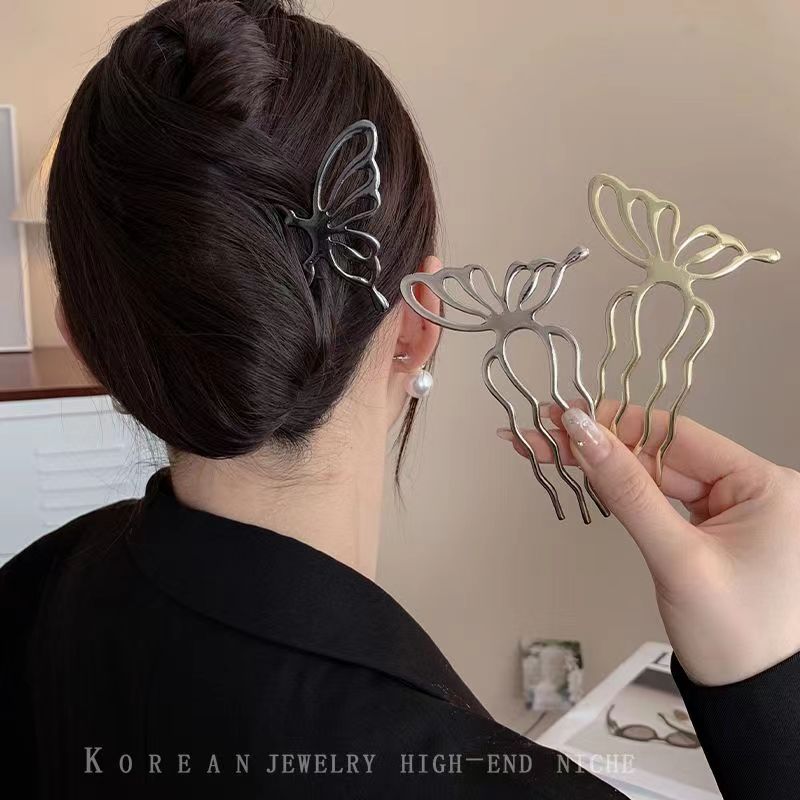 한국식 나비 모양 헤어 스틱 헤어 번 빗 클립 메탈 헤 - Hair Care Ingredients 리뷰 및 가격