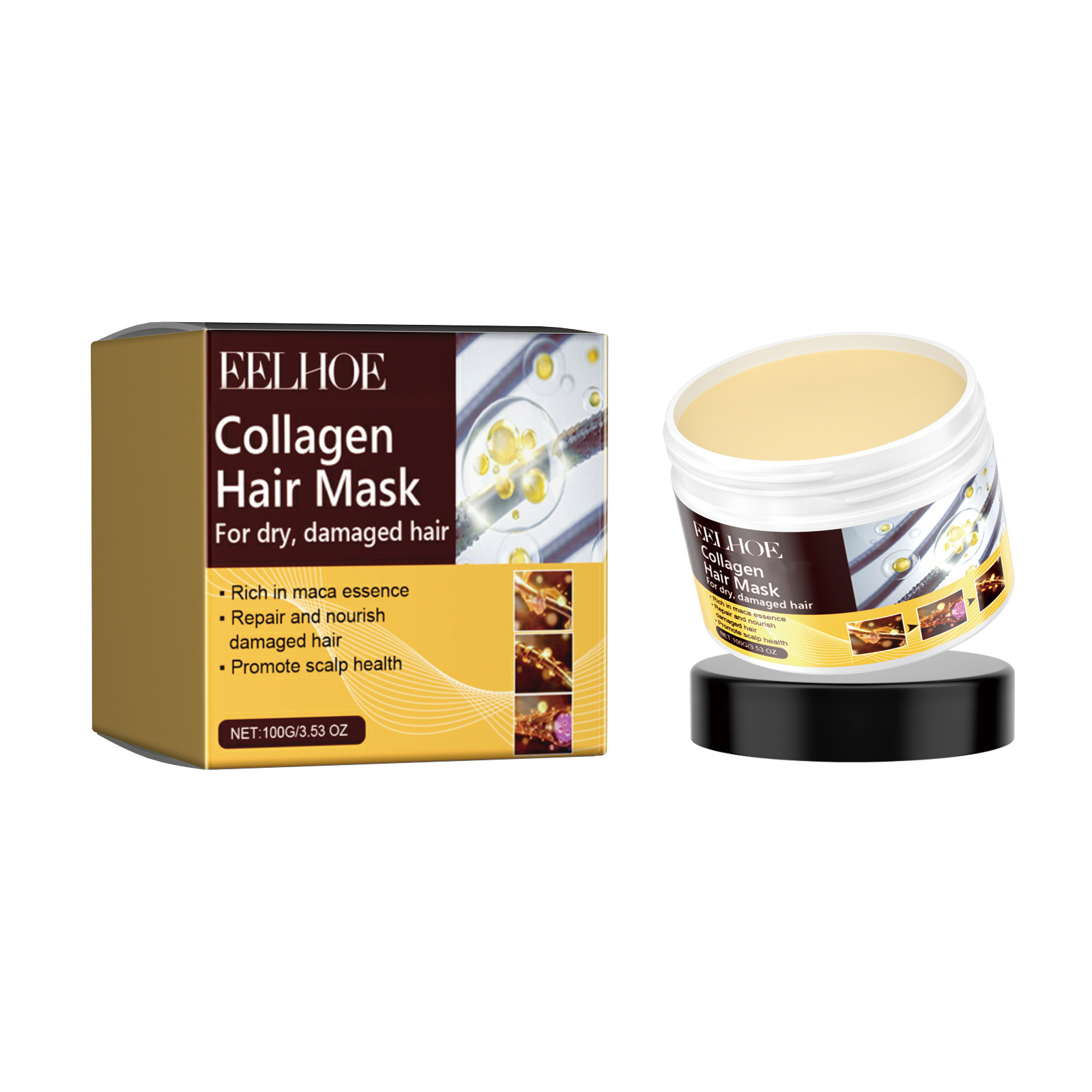 EELHOE 콜라겐 헤어 마스크, 매우 건조하고 손상된 - Hair Care Elseve 리뷰 및 가격