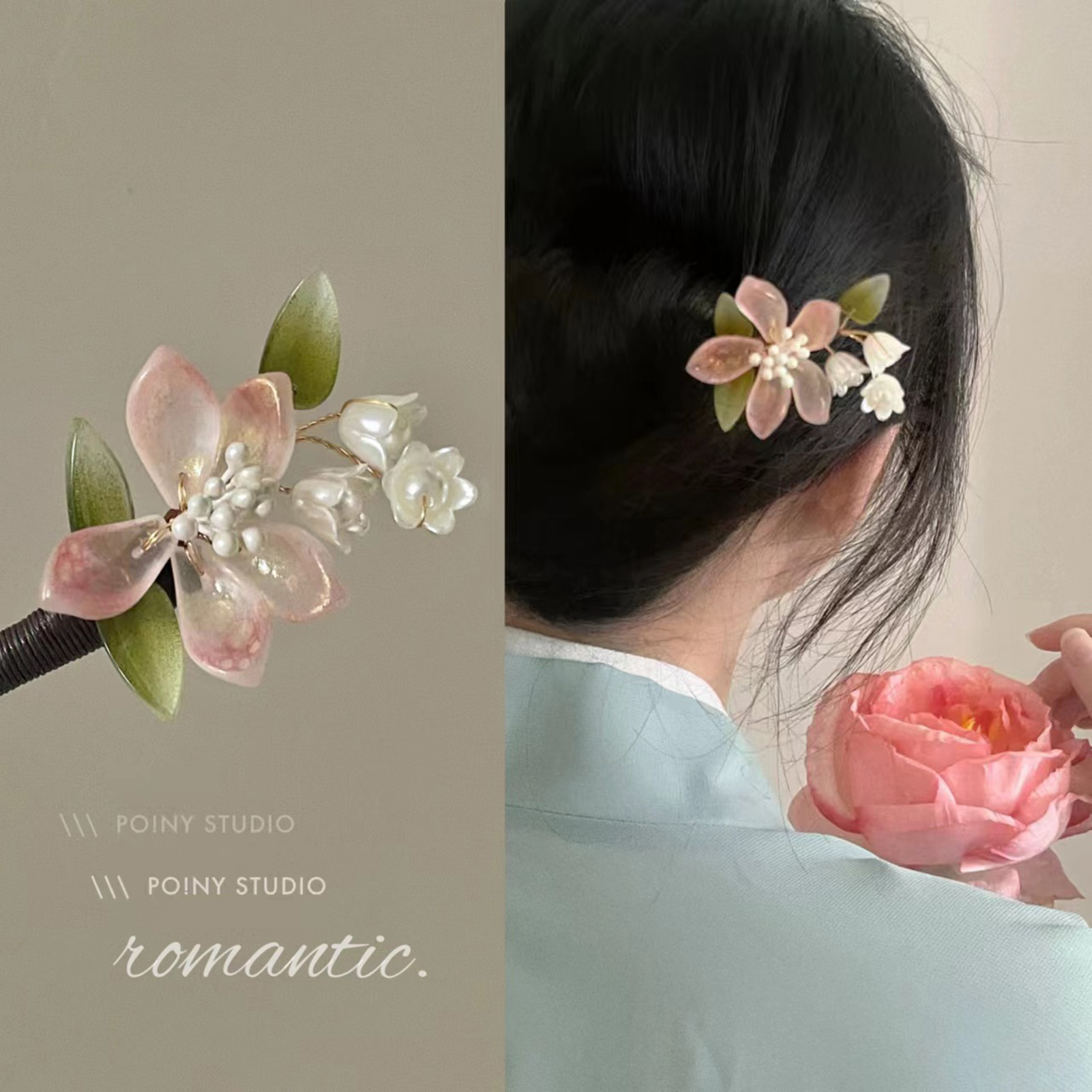 중국 스타일 꽃 태슬 머리핀 빈티지 나무 꽃 진주 헤어 - Hair Care Ingredients 리뷰 및 가격