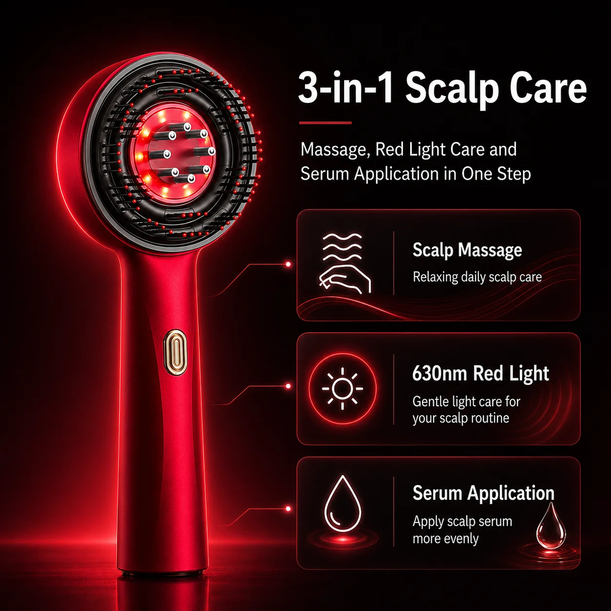 레드 라이트 두피 마사지 빗 630nm LED 헤어 케 - Hair Care Serum 리뷰 및 가격