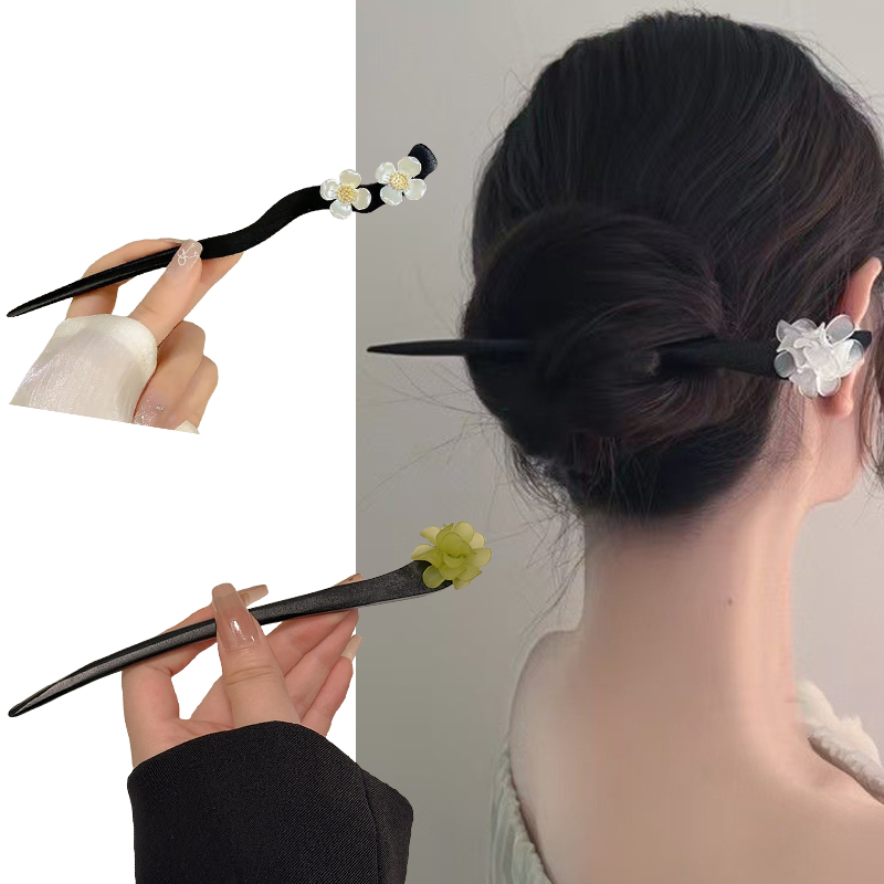 빈티지 중국 스타일 나무 꽃 머리 스틱 여성을위한 진주 - Hair Care Ingredients 리뷰 및 가격