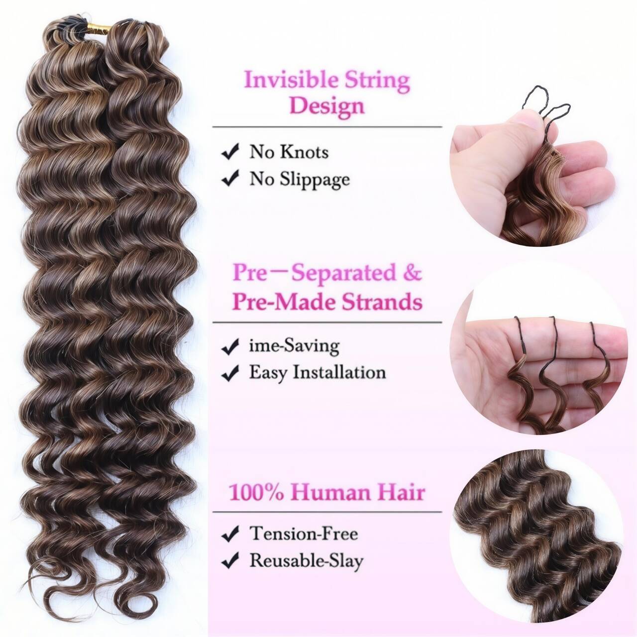 4/27 딥 웨이브 인비저블 노트 크로셰 벌크 프리루프 - Hair Care Color 리뷰 및 가격