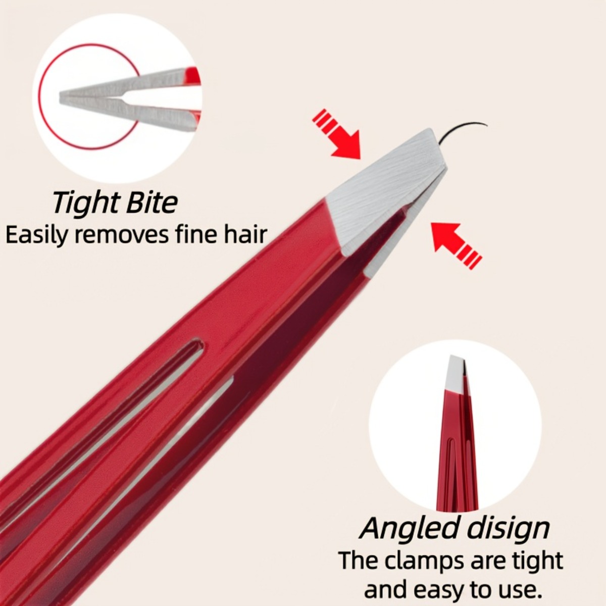 고품질 스테인리스 스틸 레드 제모 핀셋 눈썹 핀셋 사선 - Hair Care Tools 리뷰 및 가격